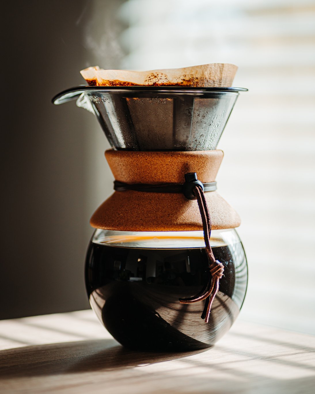 Close Up of Traditional Brewing Coffee Equipment